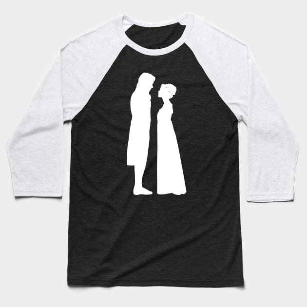 Pride and Prejudice: Lizzie & Darcy Baseball T-Shirt by firlachiel